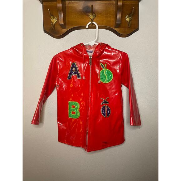 Vintage Aristo Red Alphabet Raincoat Size 3T - Picture 2 of 12
